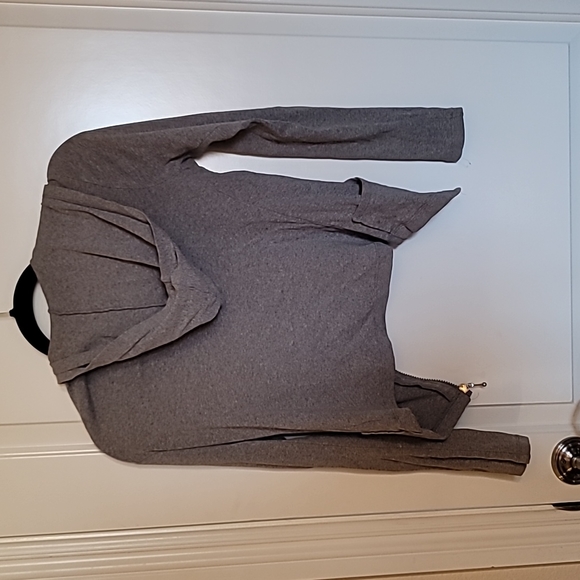 Gray lightweight hooded cardigan - Picture 3 of 3